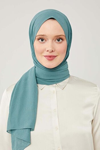 Levidor Petrol Green Frozen Crepe Shawl - SoliD Color