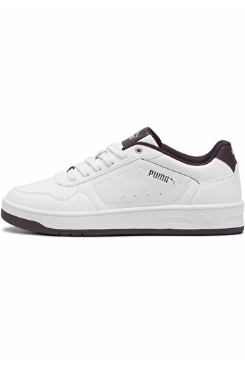Puma PUmA Court Classy - White and Black Plum, Silver Color