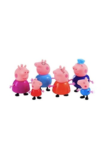 Schulzz Peppa Pig Family Set - 6-Piece Cute Figure Toy, Kids Character Set