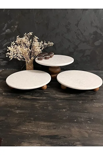İDAY HOME طقم من الرخام، حامل بسكويت كعكة المعجنات، طقم من الرخام، حامل عرض من الرخام بقاعدة من الخرز، طبق جبن