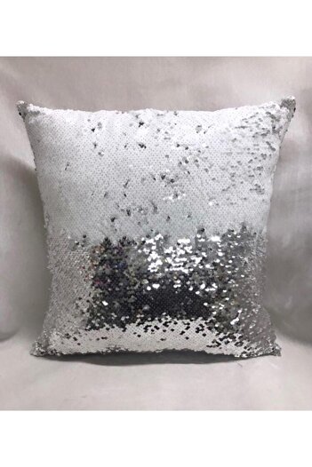 YILMAZHOME Sequin Cushion Cover - (white-silver)