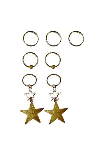 New Obsessions Σετ 7 τεμαχίων χρυσά σκουλαρίκια μαλλιών Superstar
