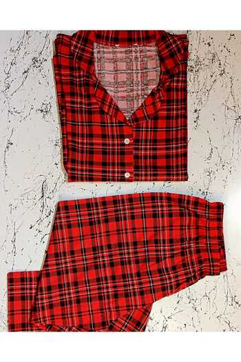 Miss Red Checkered Pajama Set