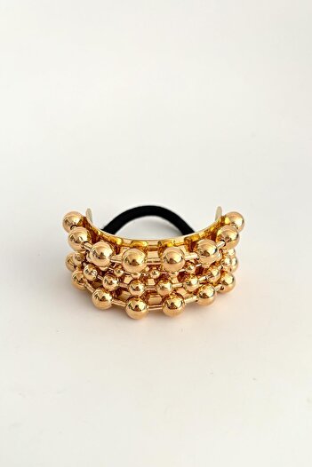 New Obsessions Luxury Bubble Gold Curved Ponytail Buckle