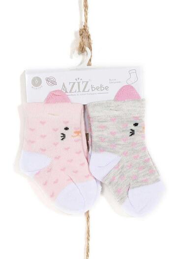 Aziz Bebe Baby Girl-Child Socks Set of 2 0-3 Years Azzc35422carmelange