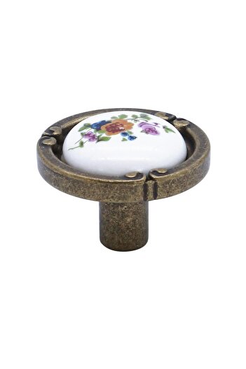 Porcellana Perla Porcelain Handle Cabinet Drawer Furniture Kitchen Children's Handle Perla Emerald Button