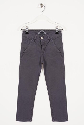 zepkids Smoke Colored Boy's Gabardine Trousers with Back Pocket