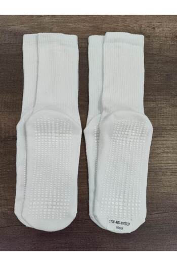 Leement socks Αντιολισθητικές αθλητικές κάλτσες Unisex - 2 ζευγάρια κάτω, βαμβακερή σόλα, Terry Anti Slip Stop
