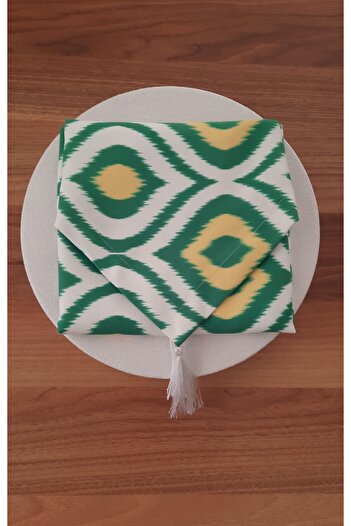 Papuli Set of 6 Patterned Runner and Upholstery Fabric Plates