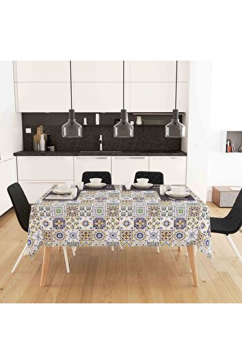 Willuxe Table Cloth Oilcloth Washable Wipeable Stain Resistant Fabric Look Hygienic Table Cloth