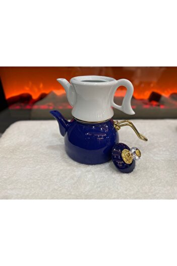ROSECENTERBAZAAR Porselen Mavi Şık Çaydanlık