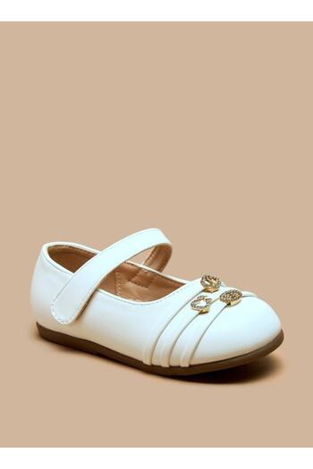 Flora Bella by Shoexpress Flora Bella Embellished Mary Jane Shoes with Hook and Loop Closure