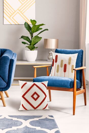 Fecra Botanical Raster Throw Pillow Cover 43*43 Red 2-Piece
