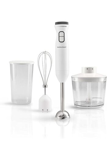 Hamilton Beach Hand Blender with 500ml Chopper, Whisker, 700ml Beaker, Variable Speed Dial & Turbo Boost