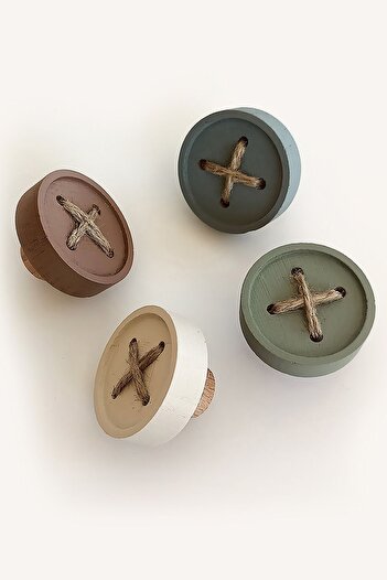 Kulpingo Vintage Wooden Button Handle - Set of 4