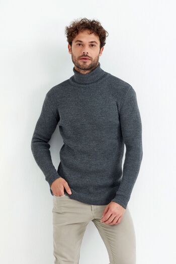 Tarz Cool Anthracite Turtleneck Sweater -trzcm7781r06