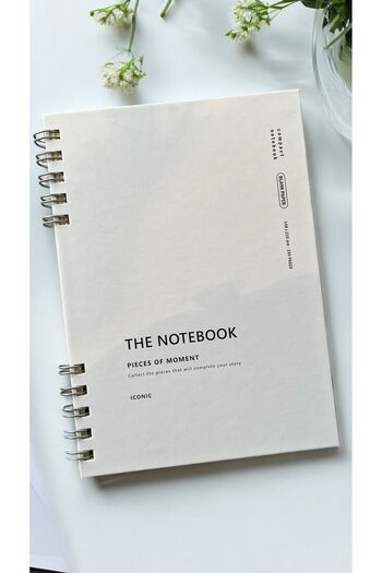 Fark Tanıtım The Notebook Series Spiraled 80 Sheets Unlined A5 Notebook (Light Grey Cover)