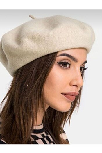 AYGÜN Γαλλικός ζωγράφος Felt Beret Ecru