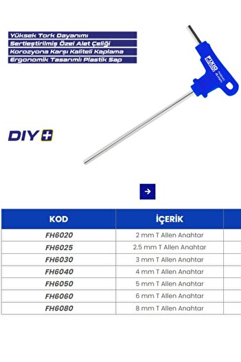FIXIO 8 mm T Allen Key Set