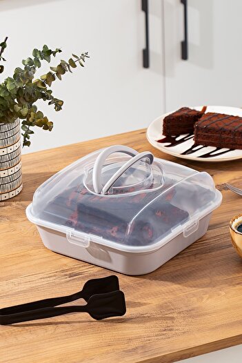 Porsima حاوية معجنات الكيك موديل 1094 - حقيبة حمل - وعاء قفل