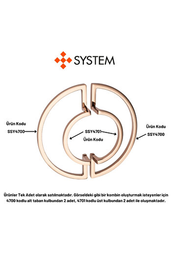 System 128 Mm Altın Rengi Modern Kulp Bir Adet Yarım Kulp - Ssy4701 0128 Gl
