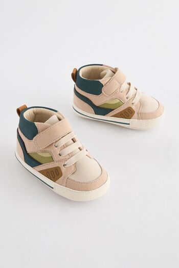 Next Baby Cream Baby Sneakers with Soft Soles and Straps