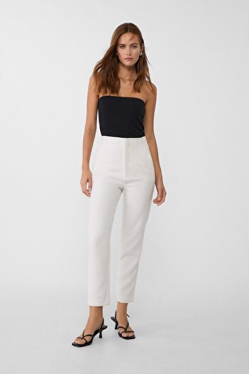 Stradivarius Classic Trousers with Clamp Detail