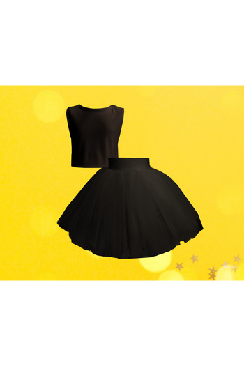 Shecco Babba Girl's Tutu Skirt - Crop Blouse Set, Birthday Dress