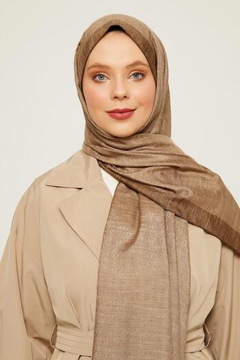 Levidor Brown Chocolate Patterned Monogram Shawl