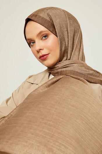 Levidor Brown Chocolate Patterned Monogram Shawl
