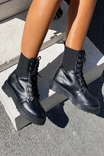 İnan Ayakkabı Women's Boots and Boots with Elastic Edge Model Boots