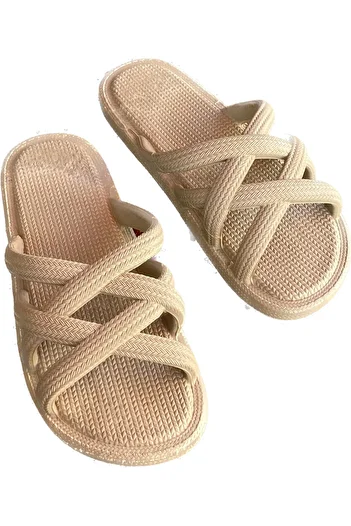 İpek Women's Non-Slip Sole Beach Pool Bathroom Daily Slippers