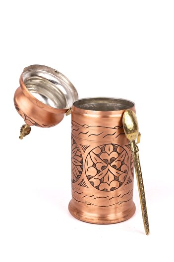 Zinnun Copper Coffee Box Hand Carved