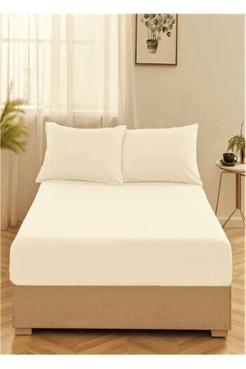PIRILTI COLLECTION Natural Double Sheet Set (180X200 30cm 50X70 2 Pcs)