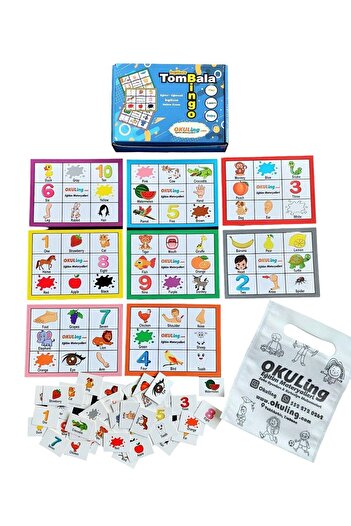 Okuling Bingo - English Bingo - Numbers - Colors - Fruits - Animals