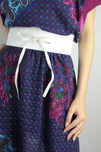 New Obsessions Curea spirală din piele artificială albă