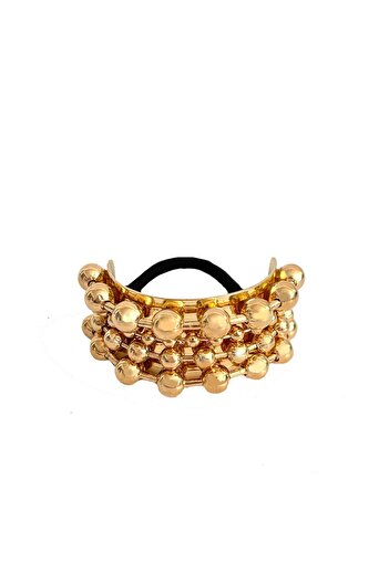 New Obsessions Luxury Bubble Gold Curved Ponytail Buckle