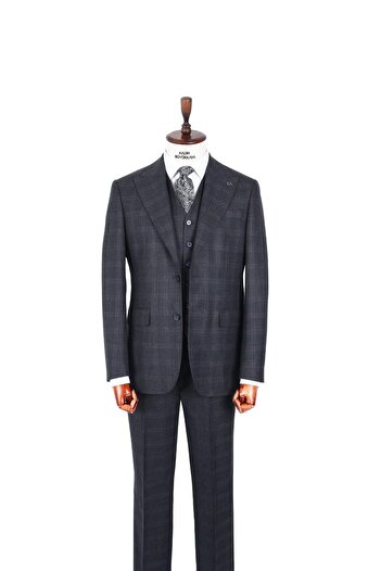 Kadir Büyükkaya Stylish and Elegant Slim Fit Men's Suit with Vest - Suitable for Four Seasons-Kaw1011S
