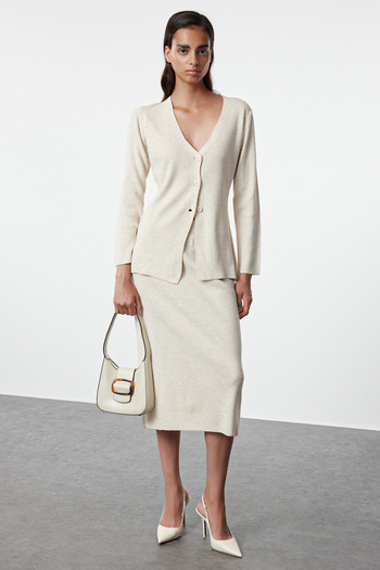 Trendyol Collection Beige and Brown Knitwear Set - Twoaw25Au00011