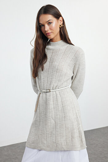 Trendyol Modest Πλεκτό πουλόβερ με μοτίβο ψαριού - TCTAW25AK00040