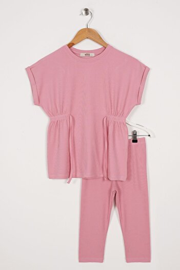 zepkids Crew Neck Pink Color Girl's Thai Suit