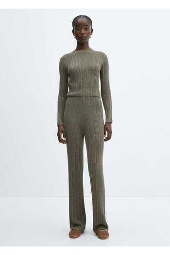 MANGO Woman Perkins Collar Lurex Sweater