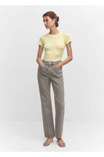 MANGO Woman Stitching detailed T-shirt