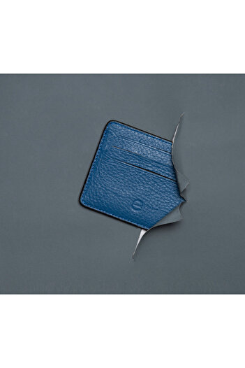 Grande 0530 Model - Genuine Leather, Unisex, Super Slim Card Holder - Flother Blue