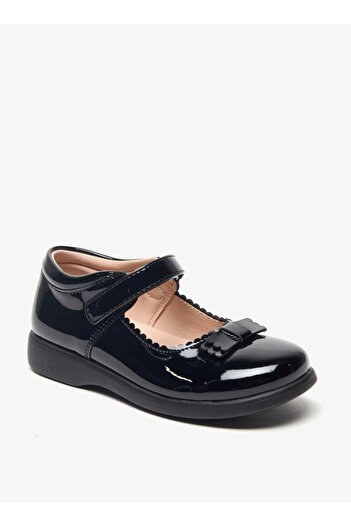 Flora Bella by Shoexpress Flora Bella Bow Applique Mary Jane School Shoes with Hook and Loop Closure