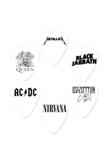 cantekin 6 Adet Gitar Penası Metallica Adcd Led-zeppelin Queen Black Sabbath Nirvana