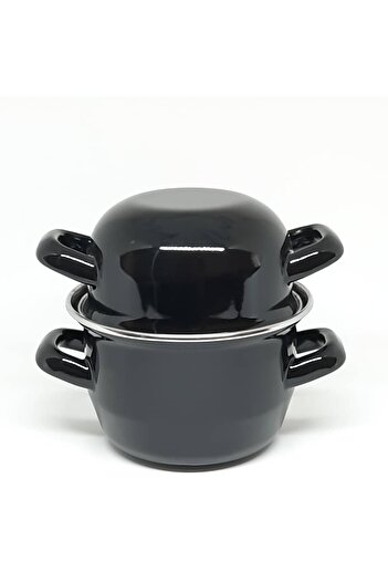 Avşar Enamel House - 14 cm Black Mini Midyé Pot