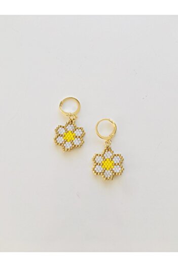 elamindunyasi Handmade Miyuki Knitted Flower Bracelet and Earring Set