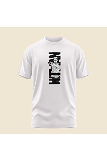 Massgai Βαμβακερό μπλουζάκι Yusuf Vertical Hitmann με στάμπα Unisex Oversize