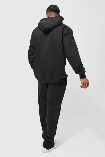 Mythologie Homme Tracksuit Set - Black Printed Suit Jogger Sweatshirt Flare Leg Hooded